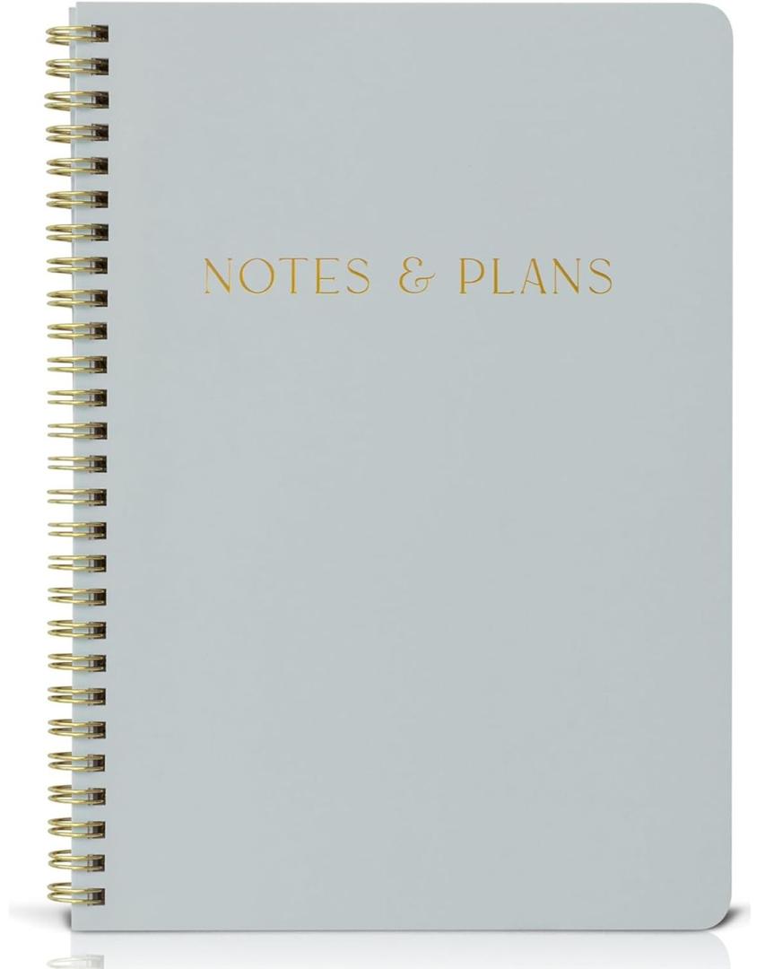 Beautiful Daily Planner And Notebook With Hourly Schedule - Aesthetic Spiral To do List Notepad to Easily Organize Your Tasks And Appointments - Stylish Book And School Or Office Supplies (Dusty Blue)