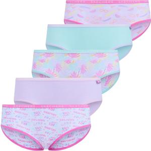 Skechers Girls Underwear 5 Pack and 4 Pack Cotton Panties Sizes 6-14 (12, Tropical)