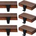 Zhengmy 6 Pcs Christmas Stocking Holders for Mantel Metal Hanging Hooks Stocking Hangers for Fireplace Xmas Party Decoration(Dark Wood)