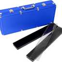 Empty Mahjong Game Set Case, Blue Aluminum Protective Case with Mahjong Tiles Trays(Tiles not Included,2Pcs/Set), Plastic Trays with Lids, Mahjong Set Storage Box