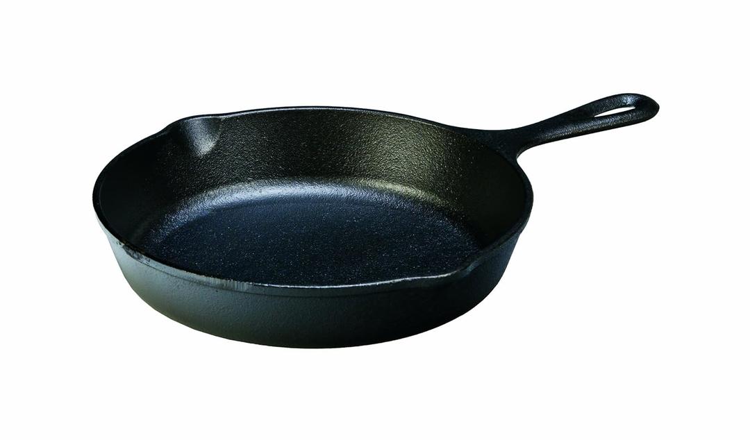 Lodge 9 Inch Cast Iron Pre-Seasoned Skillet  Signature Teardrop Handle - Use in the Oven, on the Stove, on the Grill, or Over a Campfire, Black