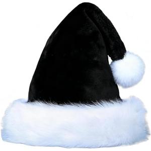 Velvet Christmas Hat for Kids,Santa Hat Xmas Hat Comfort Thicken Fur Holiday Hat
