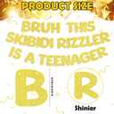 2 x Epakh Pre Strung Bruh This Skibidi Rizzler Is a Teenager Glitter Banner Gold Teenager Birthday Party Decorations Funny Birthday Sign Party Favors Supplies