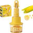 Corn Peeler Stripper for Corn on the Cob, Stainless Steel Corn Cob Stripping Tool, Corn Thresher with Bowl No Splash No Waste