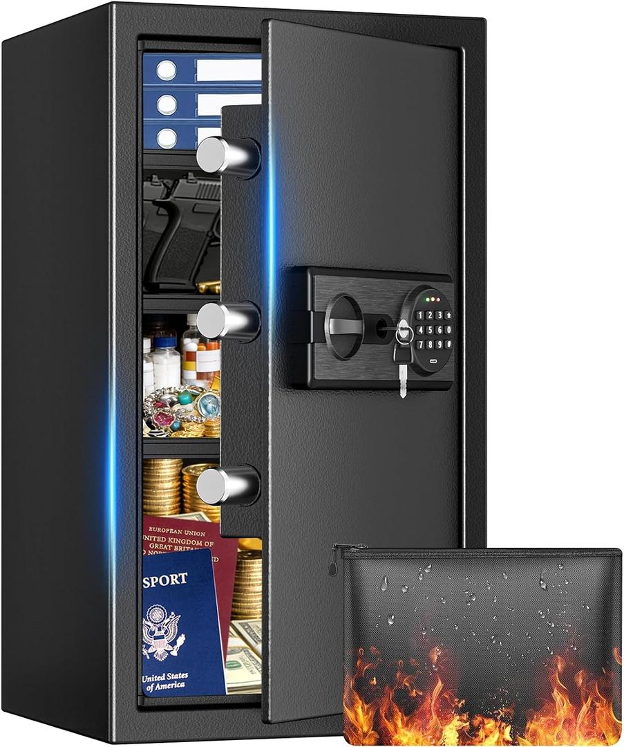 6.1 Cu Ft Large Home Safe Water and Fireproof with Digital Keypad & Key