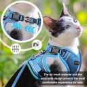 Cat Harness, Cat Car Harness and Leash for Walking, Escape Proof Soft Adjustable Vest Harnesses for Cats, Easy Control Breathable Reflective Strips Harness, Kitten Harness and Leash Set, Blue, M