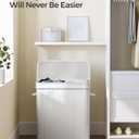 SONGMICS Laundry Hamper with Lid, Bamboo Laundry Basket, Removable Machine Washable Laundry Basket, with Handles, 26.4-Gallons, for Laundry Room, Bedroom, Bathroom, Cloud White ULCB063W01