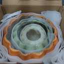 Wesiti 21.3'' Fall Stacked Pumpkins Decoration for Front Porch Harvest Autumn Resin Artificial Fake Stackable Pumpkins for Halloween Thanksgiving Indoor Outdoor Home Kitchen Farmhouse Party Decor