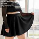Moon Wood Plus Size Skater Skirt for Women Stretchy Flared Casual High Waisted Mini Skirt for Daily Theme Parks (Black, XXL)