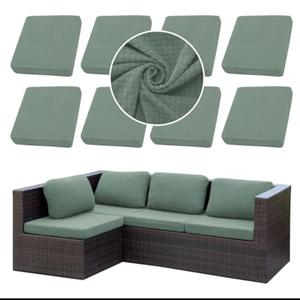 SUKAIKEQA Outdoor Cushion Covers Set, 16 PCS Patio Furniture Couch Seat Slipcovers, Replacement for Sofa Sectional Chair(Cover，Only)