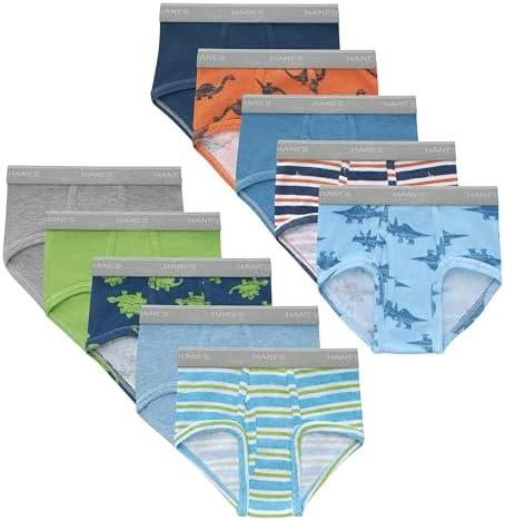 Hanes Boys' Brief Underwear, Cotton Underwear for Boys, No Ride-Up Briefs, 6 and 10 Packs 2T / 3T