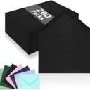 200 Pack A7 Envelopes, Black Greeting Card Envelopes Self Seal, 5.24 x 7.24 in Envelopes for Birthday Graduation Halloween Baby Shower Wedding Invitation Cards