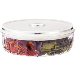 Round Spice Organizer Box with Lid  5-Compartment Clear Seasoning Container for Kitchen  BPA-Free Food Grade Storage for Herbs, Dried Chili, Star Anise & More