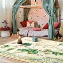 Estmy 8x10 Washable Nursery Rug, Cute Woodland Kids Play Mat for Girls Boys Neutral Soft Crawling Play Mat for Classroom Children Toddlers Bedroom Stain Resistant Easy to Clean, 100 Acre Wood Map Rug, 8'x10' Rectangular