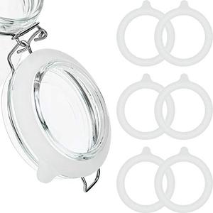 Outus 8 Pieces 3.75 Inches Silicone Jar Gaskets Replacement Silicone Seals Airtight Gasket Sealing Rings for Regular Mouth Canning Jar(White)