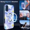 Ratcase Magnetic for iPhone 16 Plus Case Cute for Women, [Compatible with Magsafe][Drop Protection] Flower Slim Oil Painting Printed Girly Phone Case for iPhone 16 Plus