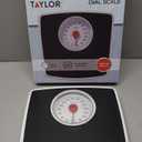 Taylor Battery Free Analog Scales for Body Weight, 330LB Capacity, Easy to Read Large 4.25-inch Dial, 10.3 x 10.6-inch Vinyl Mat Platform, Black