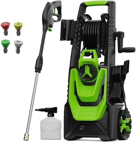 WISSIPRO Electric Pressure Washer with 4 Nozzles (Green)
