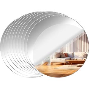 Acrylic Round Mirrors Self Adhesive Non Glass Mirror Circle Wall Mirror Clear Wall Sticker Decals for Wedding Table Centerpiece and Home Living Room Bedroom Wall Decor(10 inch/12pcs) Acrylic Round Mirrors Self Adhesive Non Glass Mirror Circle Wall Mirror Clear Wall Sticker Decals for Wedding Table Centerpiece and Home Living Room Bedroom Wall Decor(10 inch/12pcs)