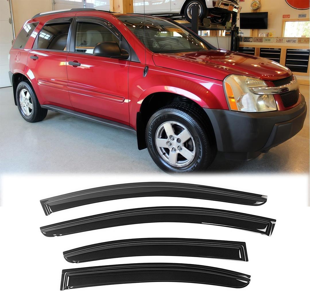 Puermto Rainproof Side Window Wind Deflectors for 2010-2013 Ford Transit Connect | Tape-on Sun Rain Guards, Stylish Car Window Visors & Vent Deflectors Installation Tape Included 92223
