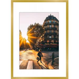 11x14 High-Definition Aluminum Picture Frame with 9x12 mat Rust-Resistant Wall Mountable Photo Frame Poster Frame with Thickend Plastic Front - Gold
