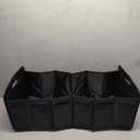 K KNODEL Car Trunk Organizer, Foldable Organizer for Car, Automotive Consoles & Organizers, 3 Compartments Storage with Reinforced Handles (Large, Black)