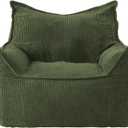 EBENCHICO Giant Bean Bag Chair Sofa for Adults Teens, Comfy Corduroy Large Bean Bag Chairs with Armrests for Bedroom Living Room, Adult BeanBag Lazy Sofa Couch Chairs with Filler Included (Green)