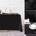 Surmente 2 Pack Black Tablecloth 90 x 132-inch Rectangular Polyester Table Cloth for Weddings, Banquets, or Restaurants