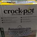 Crock-Pot Small 2.5 Quart Casserole Slow Cooker in White/Blue, Enjoy Eye-Catching Quick Meals, Durable and Compact