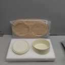 Ceramic Elevated Dog Bowls, Food and Water Bowls for Dogs, Puppy, Raised Dog Dish, Pet Feeder (6inch, 2 x Beige + Stand)