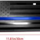 American Flag License Plate, Aluminum 3D Metal Embossed License Plate with USA Flag, Patriotic Embossed License Plate Bracket Frame Holder, 6 x 12 Inch (Black+Blue)