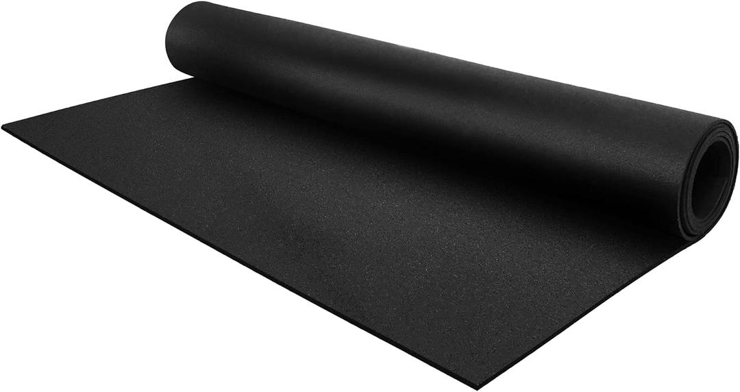 Flooring Inc's 1/4" Thick Tough Rubber Flooring Roll | Flexible Recycled Rubber Floor Mats for Home Gym | Heavy Duty Rubber Mat for Home Gyms, Sheds, Horse Stall Mat or Trailer (Black)