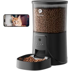 Automatic Cat Feeder with Camera - 2.4GHz APP - Controlled Cat Food Dispenser- Features HD Video for Indoor Use, Easy Setup & Cleaning, 2 - Way Audio, and a Desiccant Bag to Keep Food Fresh