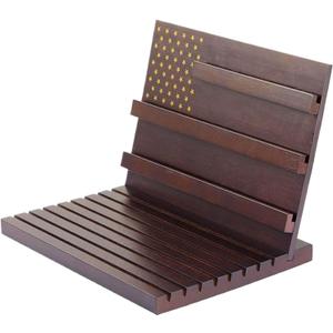 Coin Rack - Non-Slip Badge Holders for Collectors - Reusable Collection Shelf, Wooden Badge Organizer for Living Room, Bedroom, Study