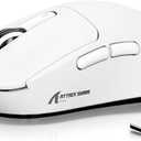 ATTACK SHARK X3 Wireless Gaming Mouse, 49g Ergonomic Computer Mouse, Triple Modes PAW3395 26K DPI Optical Sensor, 200h Battery Life, Programmable Buttons, Gaming Accessories for PC/Laptop/Mac (White)