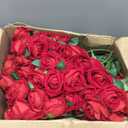 Waipfaru 100 Pcs Red Roses Artificial Flowers Bulk, Real Touch Velvet Roses with Wrapping Paper, Fake Flowers for Wedding Centerpieces Bridal Bouquet Valentines Mothers Day Decor