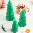 2 x 3Pcs Artificial Christmas Tree Decorations Glittering Foam Tabletop Xmas Tree Modern Christmas Centerpiece Decor for for Table Mantel Home Holiday Party Decor(Green)