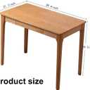 Solid Wood Desk with Drawers, Home Office Desk for Small Spaces, Gaming Work Study Desk, Student PC Desk for Bedroom, Easy to Assemble (Wood Color, 39.4 inch)