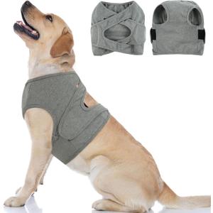 BRKURLEG Chest Recovery Suit for Dogs, Dog Chest Wound Cover, Breathable & Soft Pet Surgery Recovery Suit, Anti-Licking Wound Vest, Not for Spay/Neuter Surgeries, Pet Cone Alternative, Grey XXL