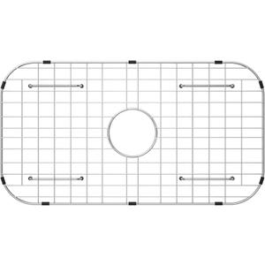 Sink Protector Grid 26-1/16" x 14-1/16",Centered Drain with Corner Radius 3-1/2", Stainless Steel Material(Centered Drain)