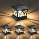 VOLISUN Solar Post Cap Lights Outdoor 4Pack, with Edison LED Bulbs, 2 Brightness Setting, Fence Post Lights Solar Powered for Garden Fence Deck Mailbox Yard Porch, Fits 4x4 6x6 Posts(Slate Black)