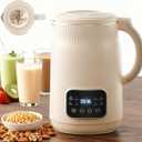 50oz Nut Milk Maker Machine(Stainless Steel) Blender, 8in1 Automatic Soy Milk Maker for Vegan, Homemade Almond/Coconut/Oat PlantBased Milk with 18H Delay Start,4H Keep Warm, SelfClean& Boil Water