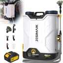 JESIMAIK Battery Powered Backpack Sprayer with Agitator, 120 PSI Handle-Mounted Pressure Control, 4.8 Gallon, 4.0Ah Battery Operated Weed Sprayer with Telescopic Wand & 5 Nozzles for Lawn & Garden