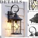 zeyu 19.5 Inch Outdoor Wall Lamp, 1-Light Large Outdoor Wall Lighting for House Porch, Die-Cast Aluminum in Black Finish, Water Ripple Glass, ZX111B-M BK-WG, 19.5'' - 1 Pack