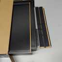 SpaceAid 2.5" High Bamboo Silverware Drawer Organizer with Labels, Kitchen Utensil Expandable Tray Holder for Flatware, Cutlery, Spoon and Knives Drawer Storage Organization (Black)