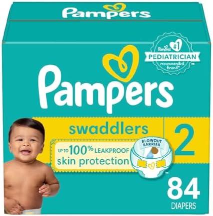 Pampers Baby Diapers - Swaddlers - Size 2, 84 Count, Ultra Absorbent Disposable Infant Diaper