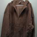 FAIABLE Mens Zip Up Hoodies with Pockets Oversized Sweatshirt Winter Long Sleeve Jackets Fleece Fall Outfits 2025 (Medium, Coffee)