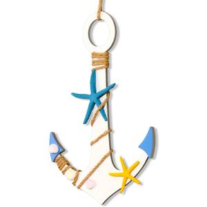 Zzbakress Wooden Nautical Anchor Decor Nautical Wall Art Vintage Wall Art Nautical Bathroom Decor Boat Decoration for Home Living Room Bedroom Bathroom (Vintage)