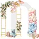 U-Shaped Arch Backdrop Stand with Backdrop Cover, 7.2FT Balloon Arch Stand, 4.2"W x 7.2"H