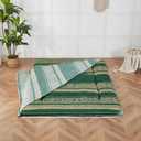 Futon Mattress Cover, Zippered Japanese Floor Mattress Protector, Machine Washable (Bohemian Green, Twin)